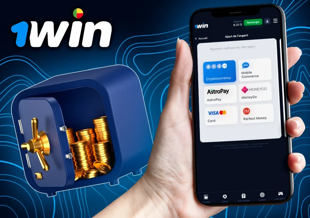 Différentes options de paiement sur le site de 1Win